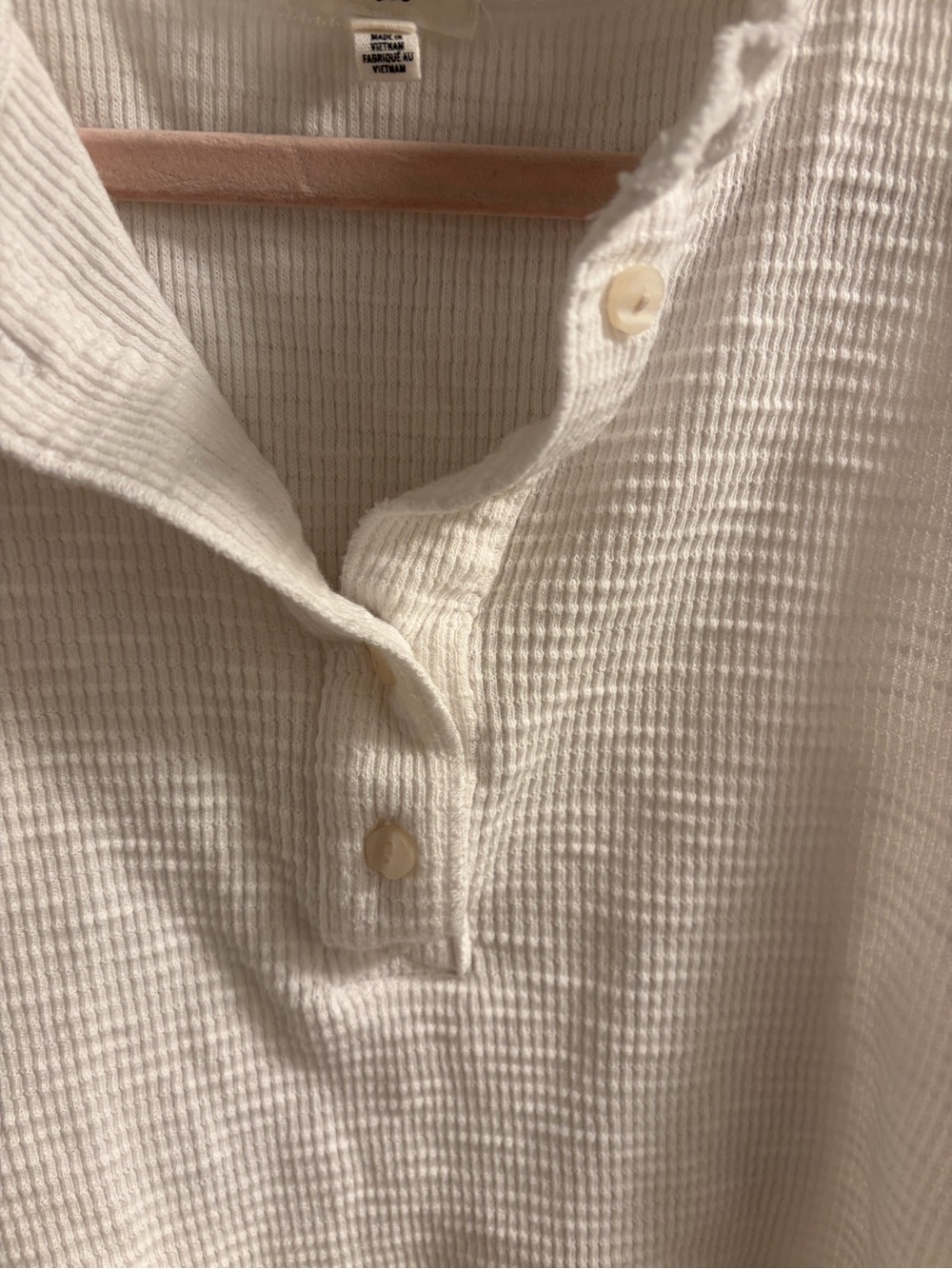 aerie White Waffle Knit Henley Tank Top - Picture 4 of 7